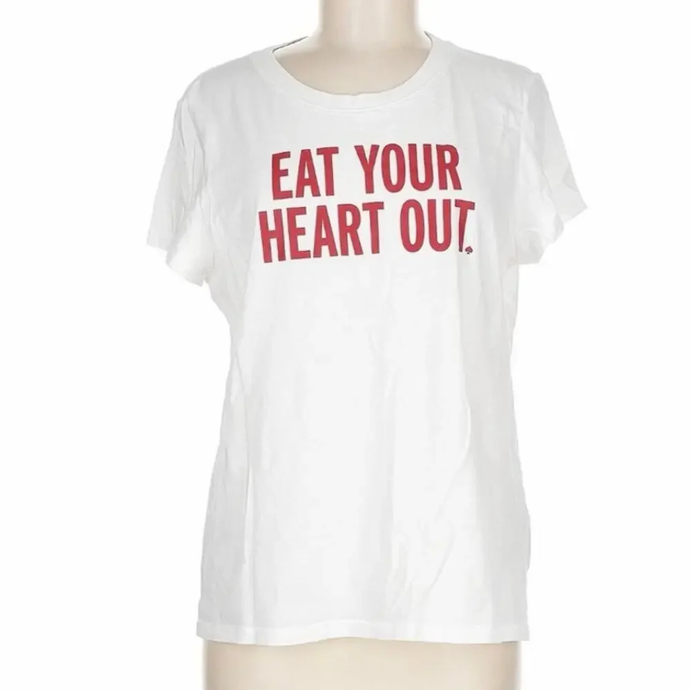Kate Spade New York 100% Cotton Eat Your Heart Out Short Sleeve T-shirt XL